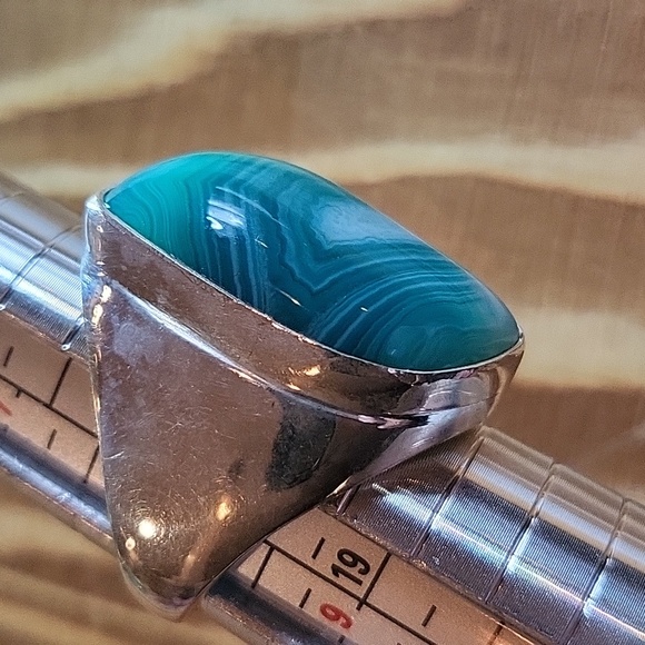 Color Enhanced Botswana Agate UniSex Ring - Picture 6 of 6